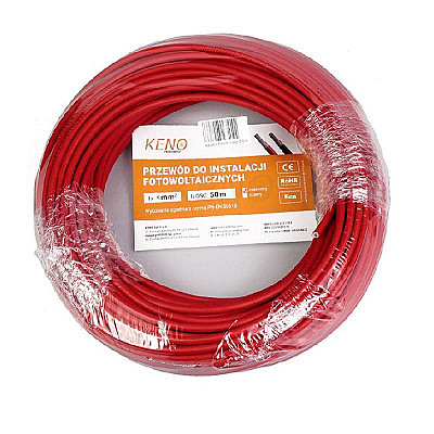 Raudonas kabelis 4 mm² 50 m