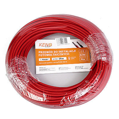 Raudonas kabelis 6 mm² 50 m