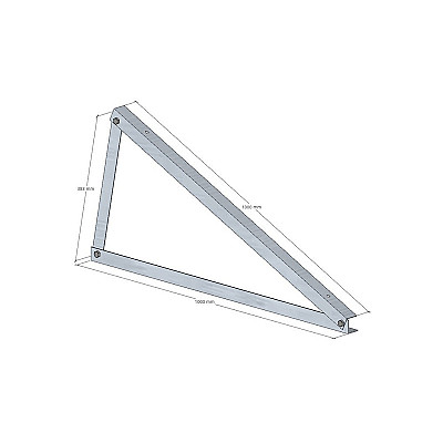 20° Trikampis, skirtas horizontaliam montavimui