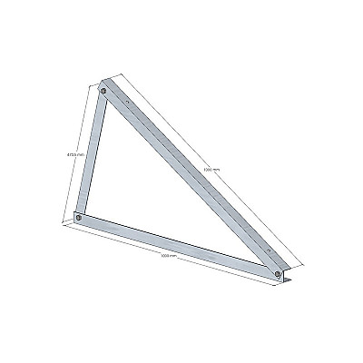 25° Trikampis, skirtas horizontaliam montavimui