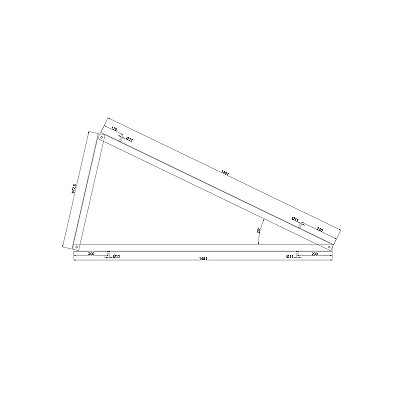 25° Trikampis, skirtas vertikaliam montavimui